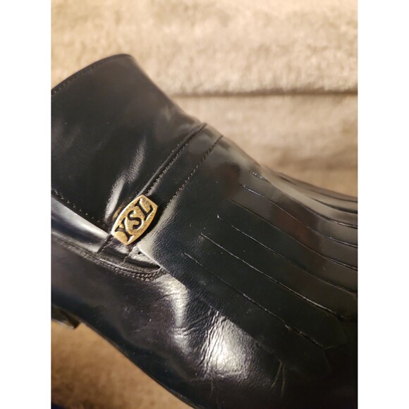 YSL Yves Saint Laurent Men\'s Black Leather Loafers w/ Kiltie Fringe Size 10 main image 5